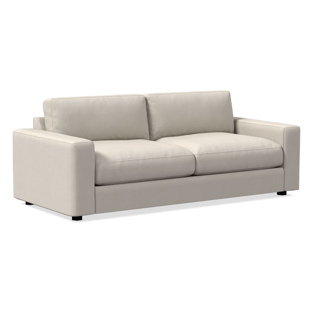 Urban 84.5" Sofa, Poly, Performance Yarn Dyed Linen Weave, Alabaster, Concealed Supports - Image 0