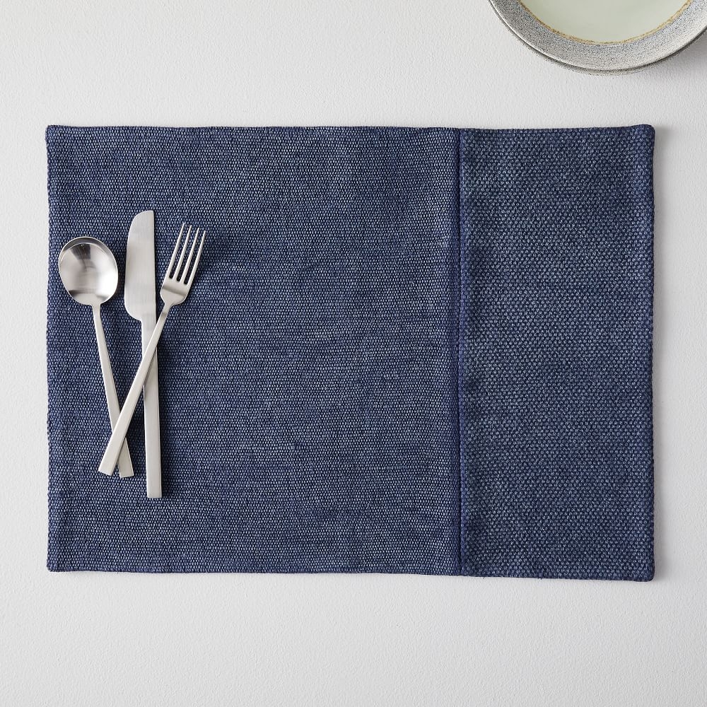 Cotton Canvas Placemat, Set of 2 , Midnight - Image 0