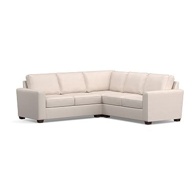 SoMa Fremont Square Arm Upholstered 3-Piece L-Shaped Corner Sectional, Polyester Wrapped Cushions, Sunbrella(R) Performance Sahara Weave Oatmeal - Image 0