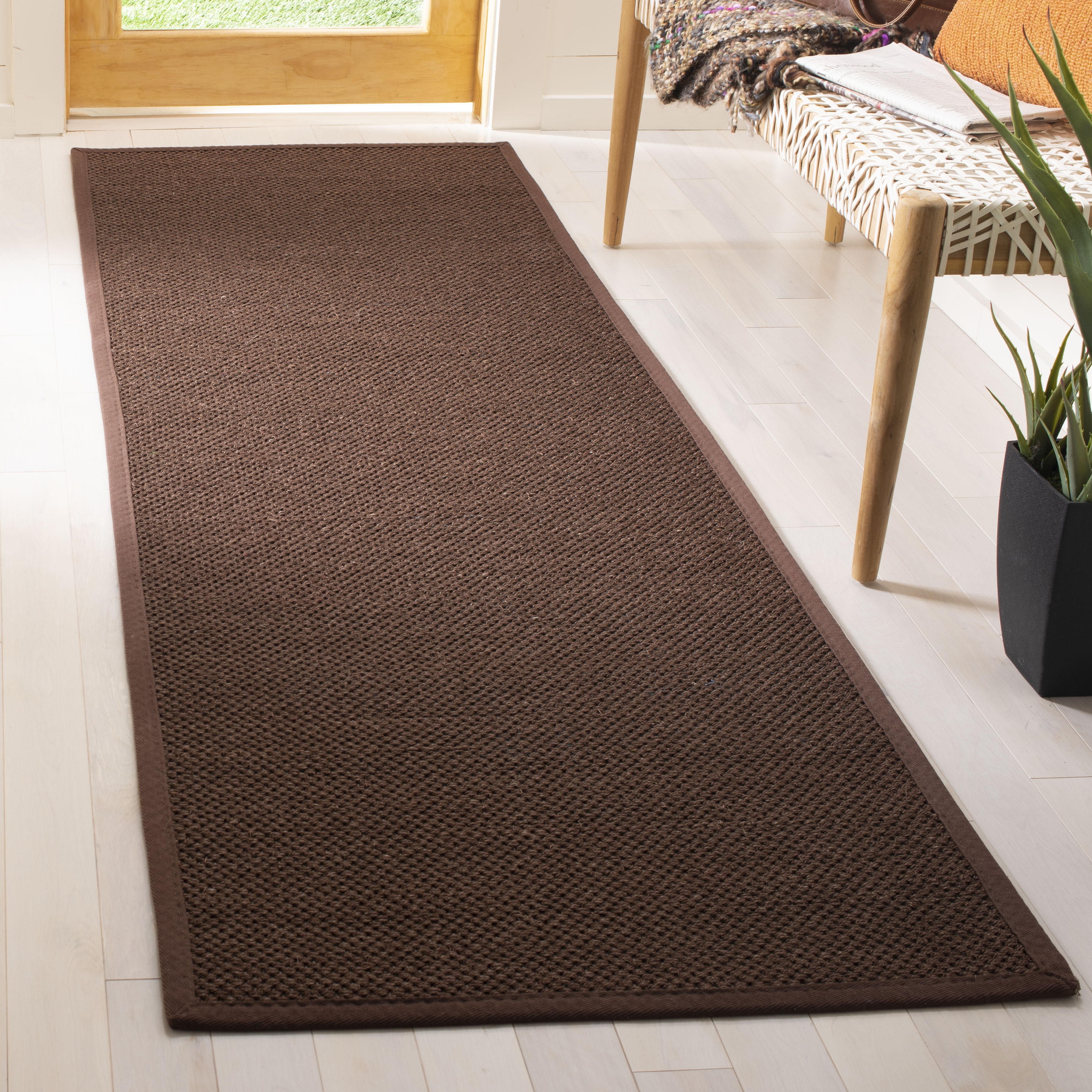 Arlo Home Woven Area Rug, NF133D, Chocolate/Dark Brown,  2' 6" X 8' - Image 1