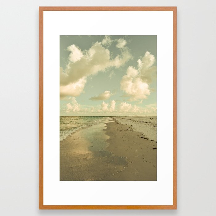 Clouds And Sea Framed Art Print by Olivia Joy St.claire - Cozy Home Decor, - Conservation Pecan - LARGE (Gallery)-26x38 - Image 0