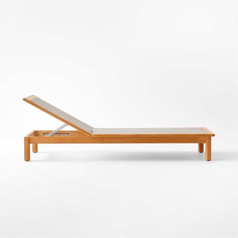 Cabra Teak and Grey Textilene Outdoor Sun Lounger - Image 3