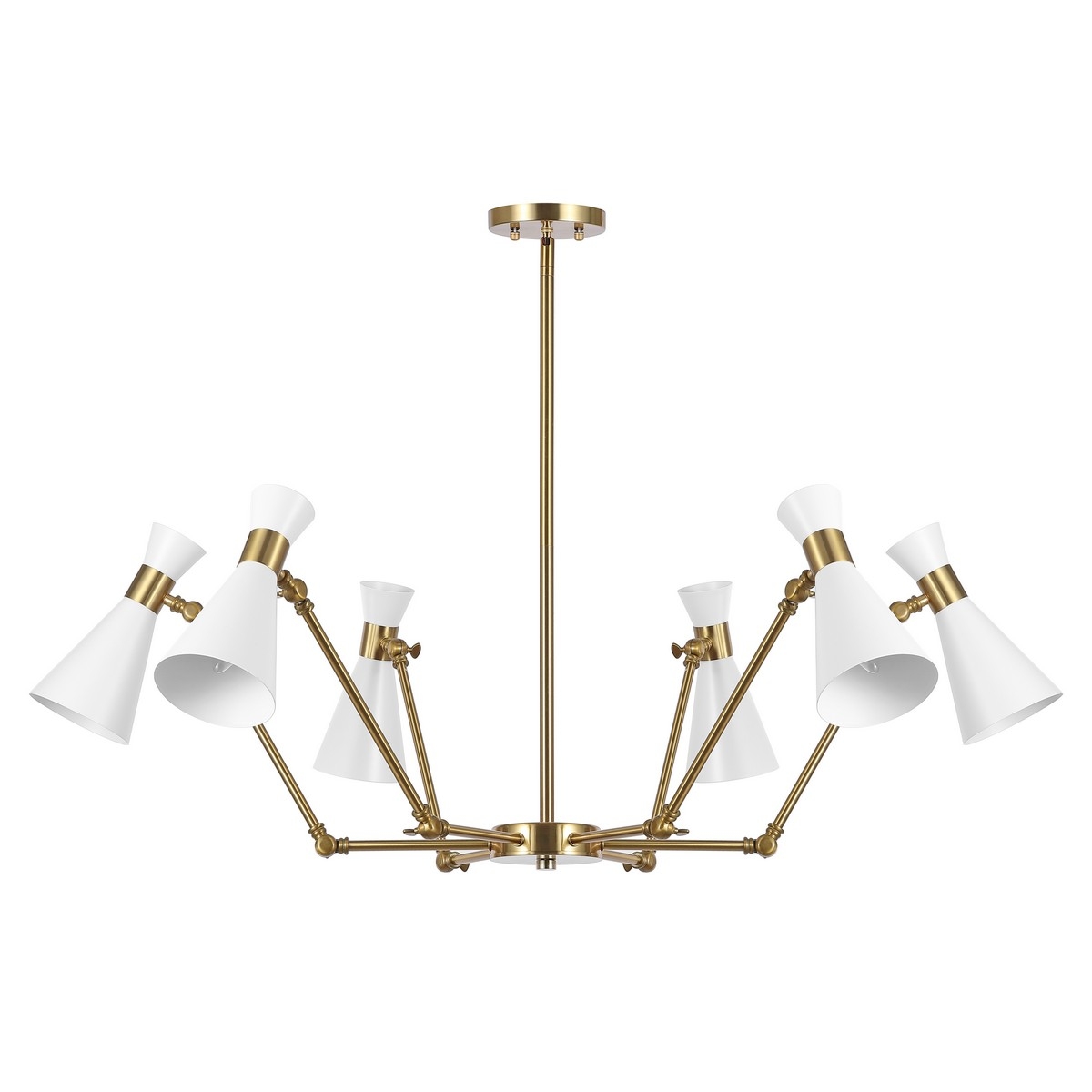 Shiraz 6 Lt 50" Chandelier - Brass/White - Image 0