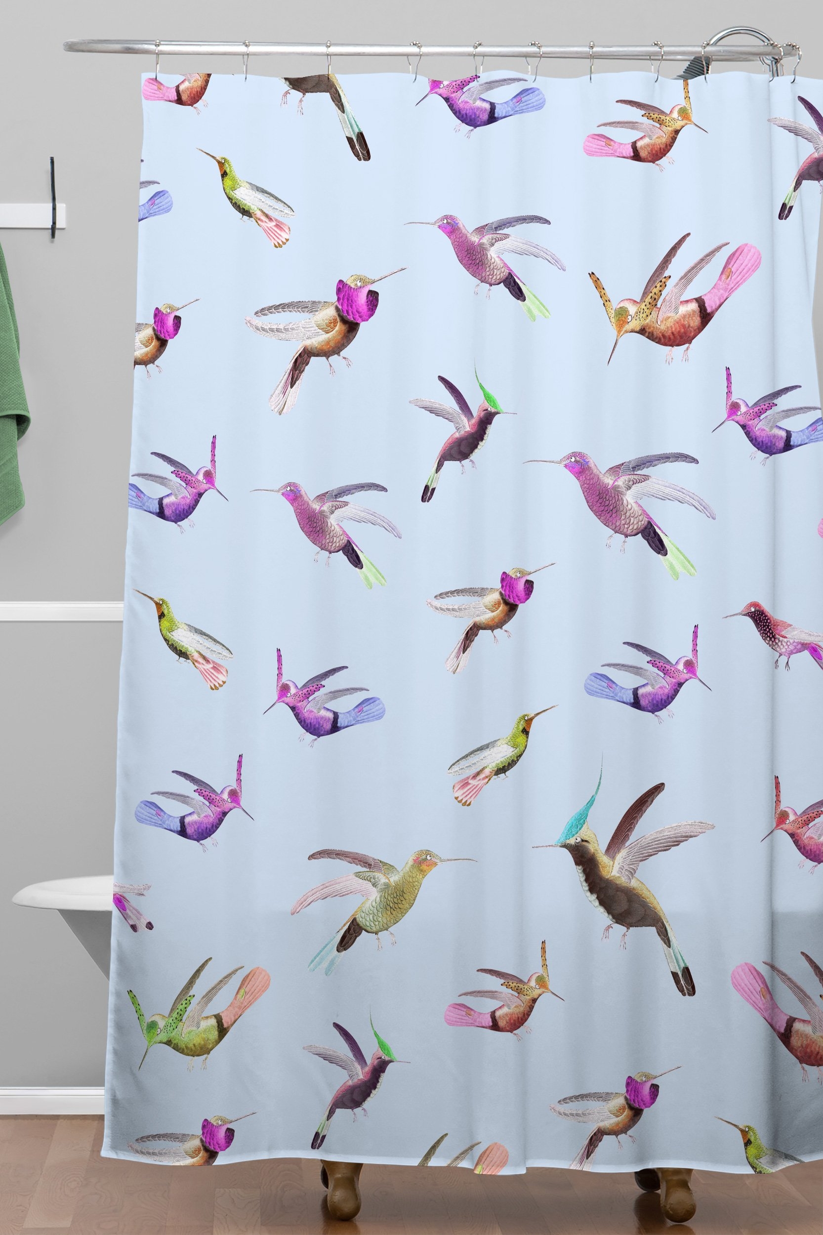 Iveta Abolina Colibri Garden Shower Curtain - Standard 71"x74" with Rings - Image 1