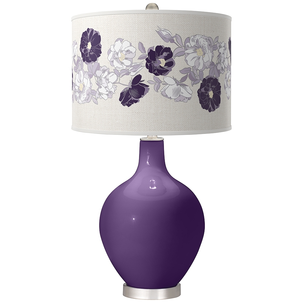 Color Plus Ovo 28 1/2" Rose Bouquet Shade Acai Purple Table Lamp - Image 0