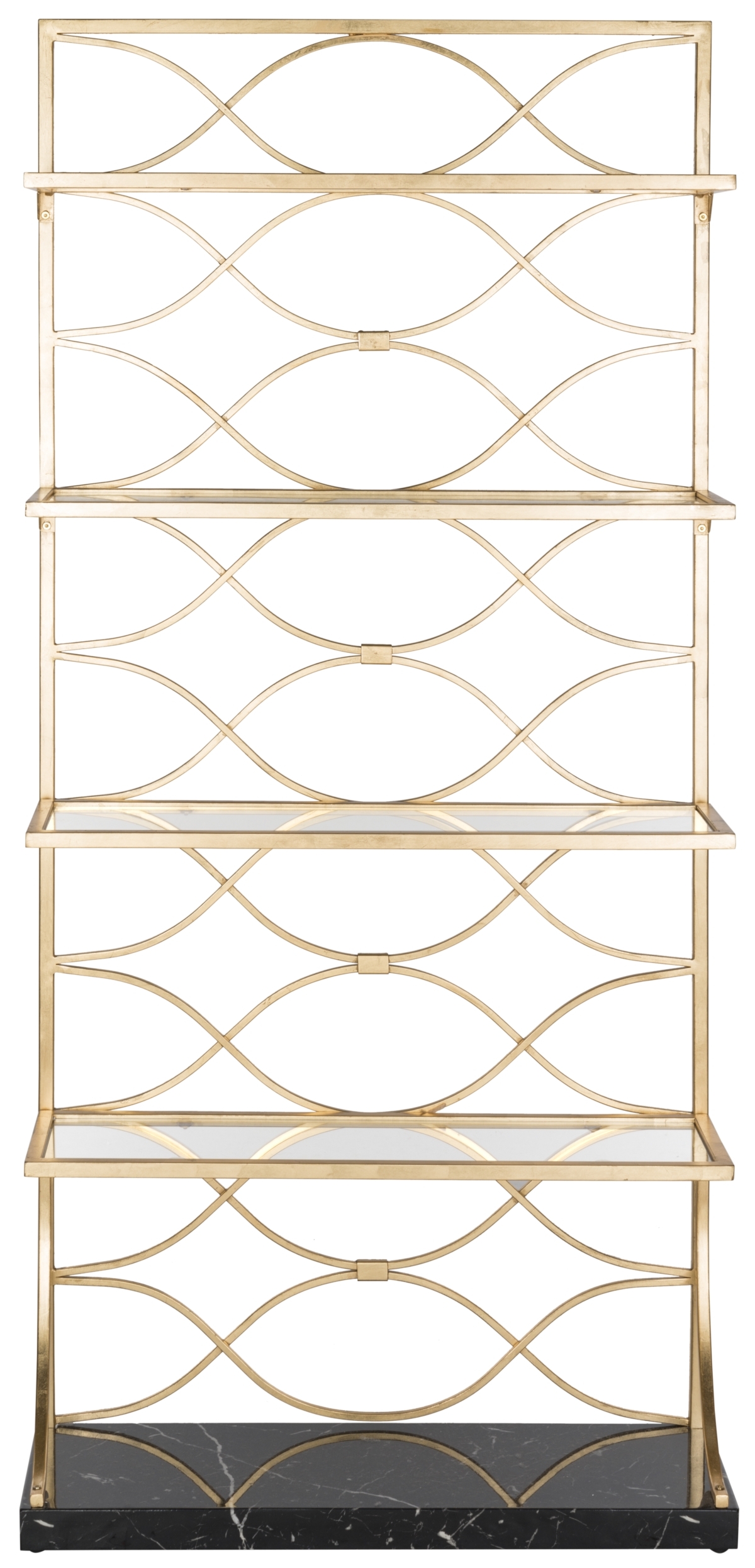 Spano 4 Tier Marble Base Etagere - Gold / Black - Safavieh - Image 0