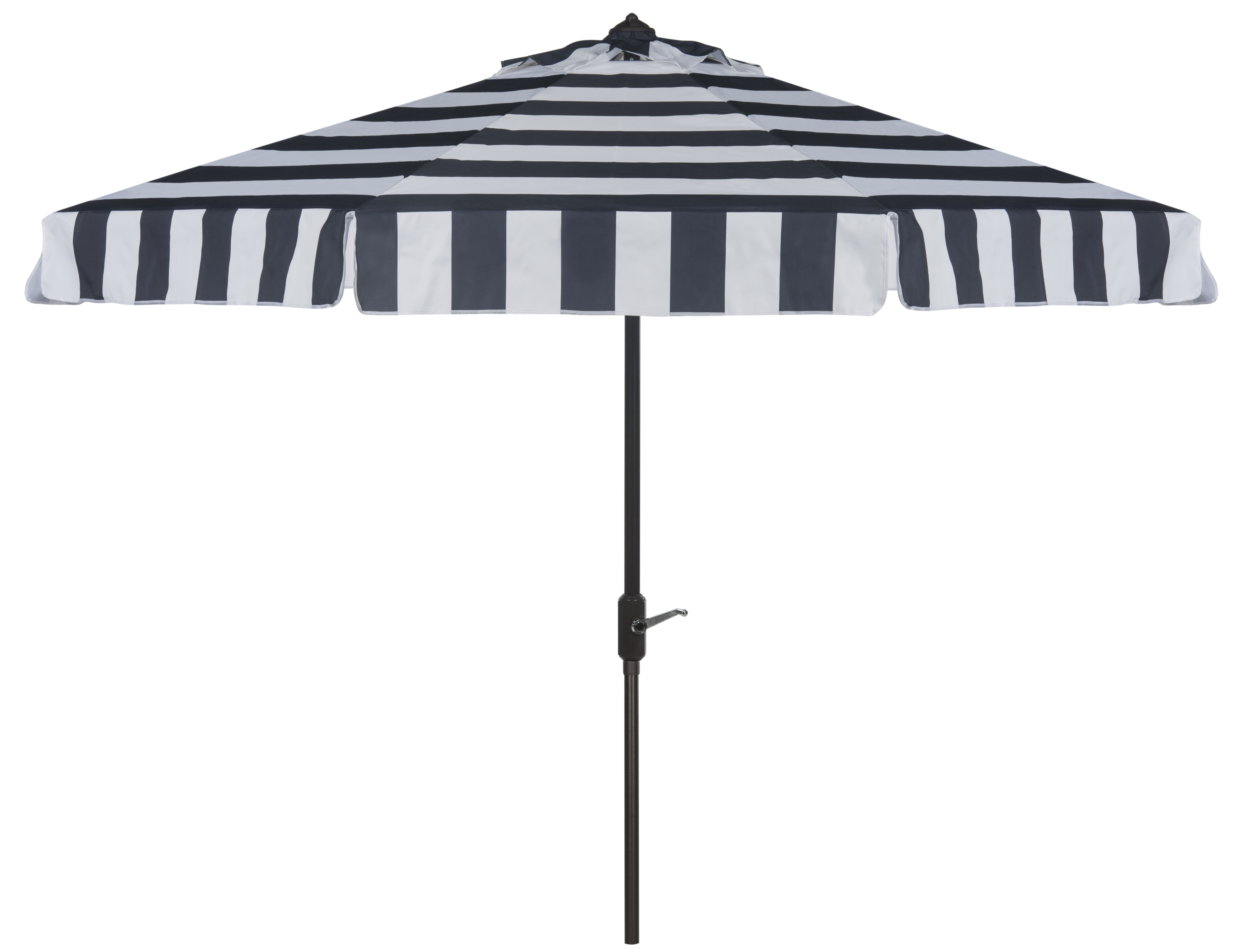 Uv Resistant Elsa Fashion Line 9Ft Auto Tilt Umbrella - Navy/White - Safavieh - Image 0