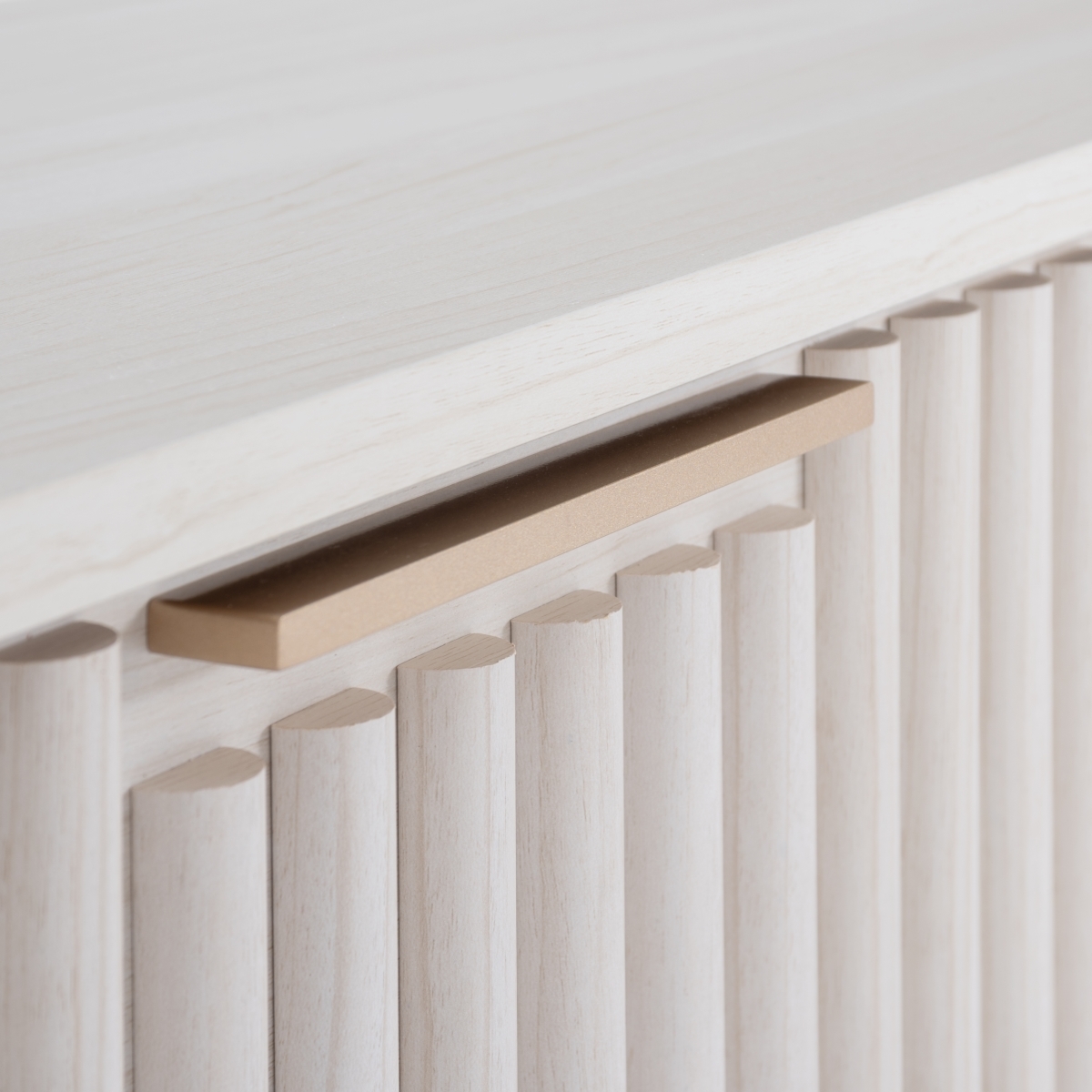 Lylia 1 Door Media Stand - Bleached White / Gold - Safavieh - Image 3