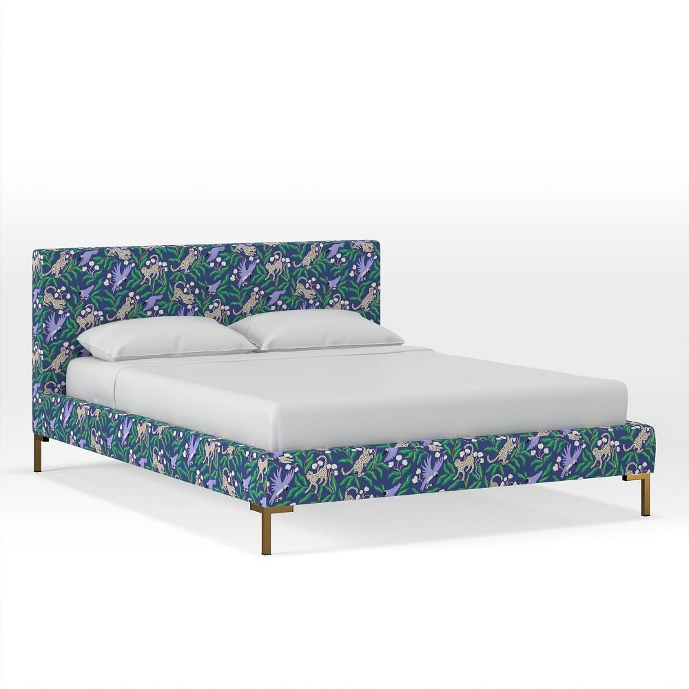 Metal Leg Platform Bed, Queen, Print, Kanpur - Image 0