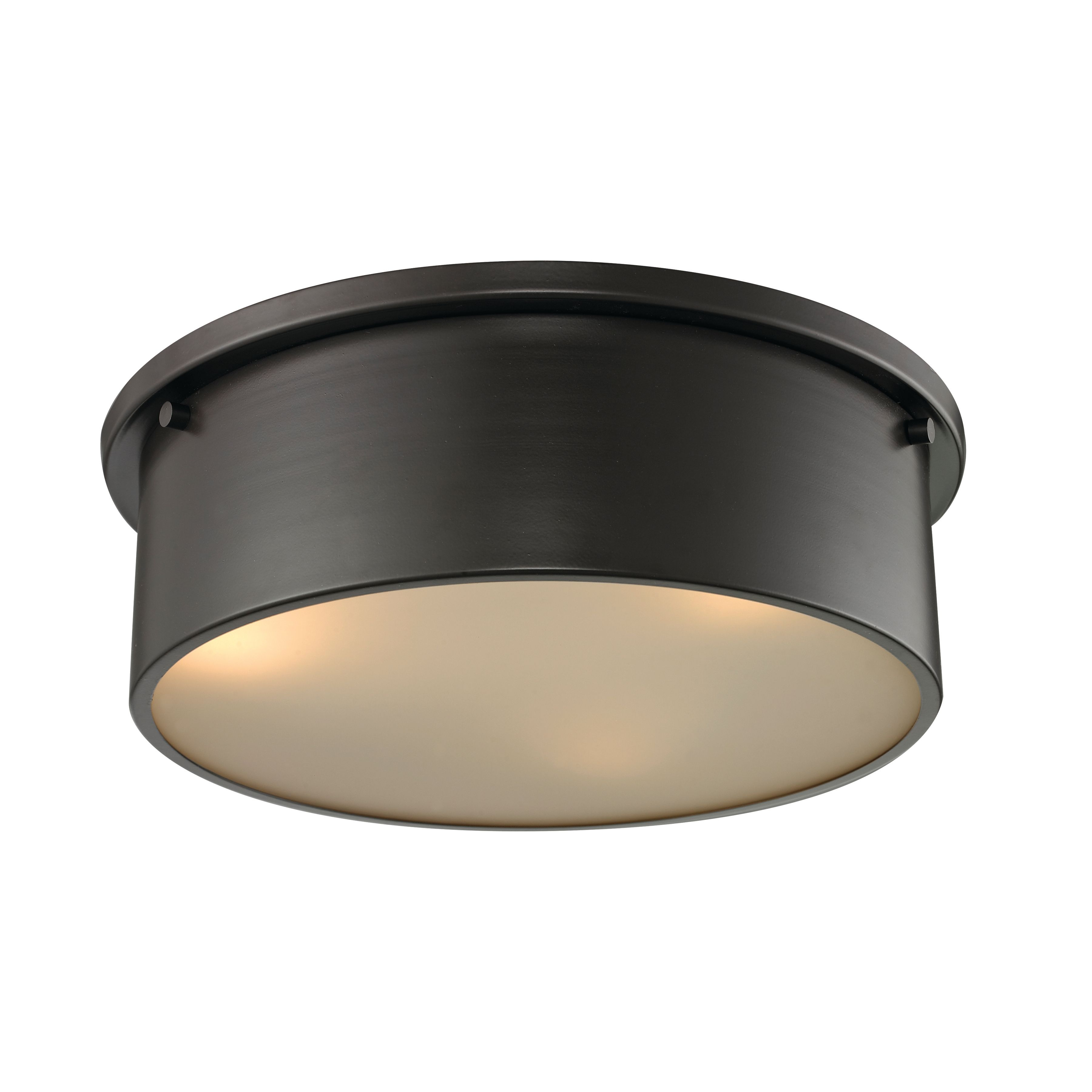 Simpson 14'' Wide 3-Light Flush Mount - Oil Rubbed Bronze - Image 0