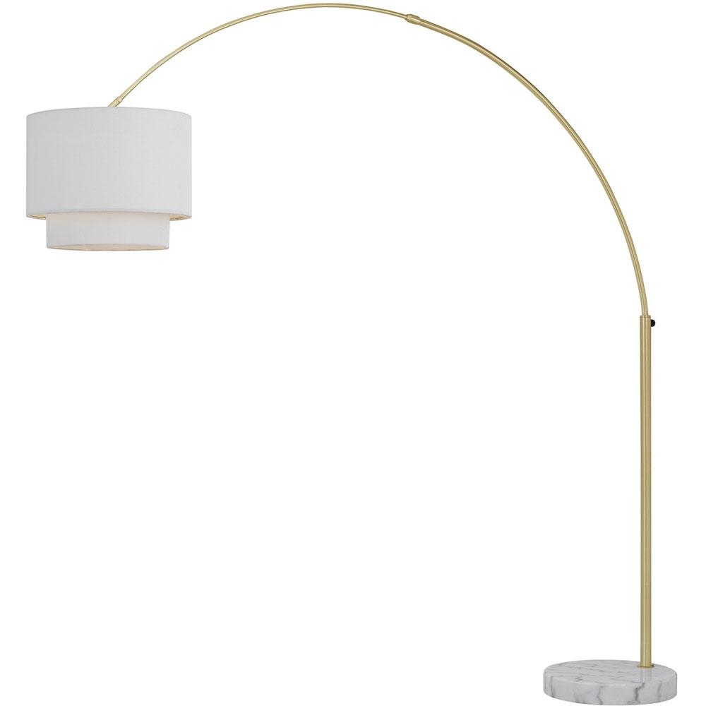 AF Lighting Arched 74 in. Gold Floor Lamp with Fabric Shade - Image 0