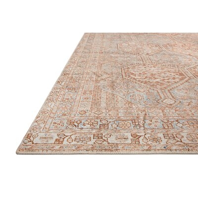Jules Geometric Tangerine/Mist Area Rug - Image 0