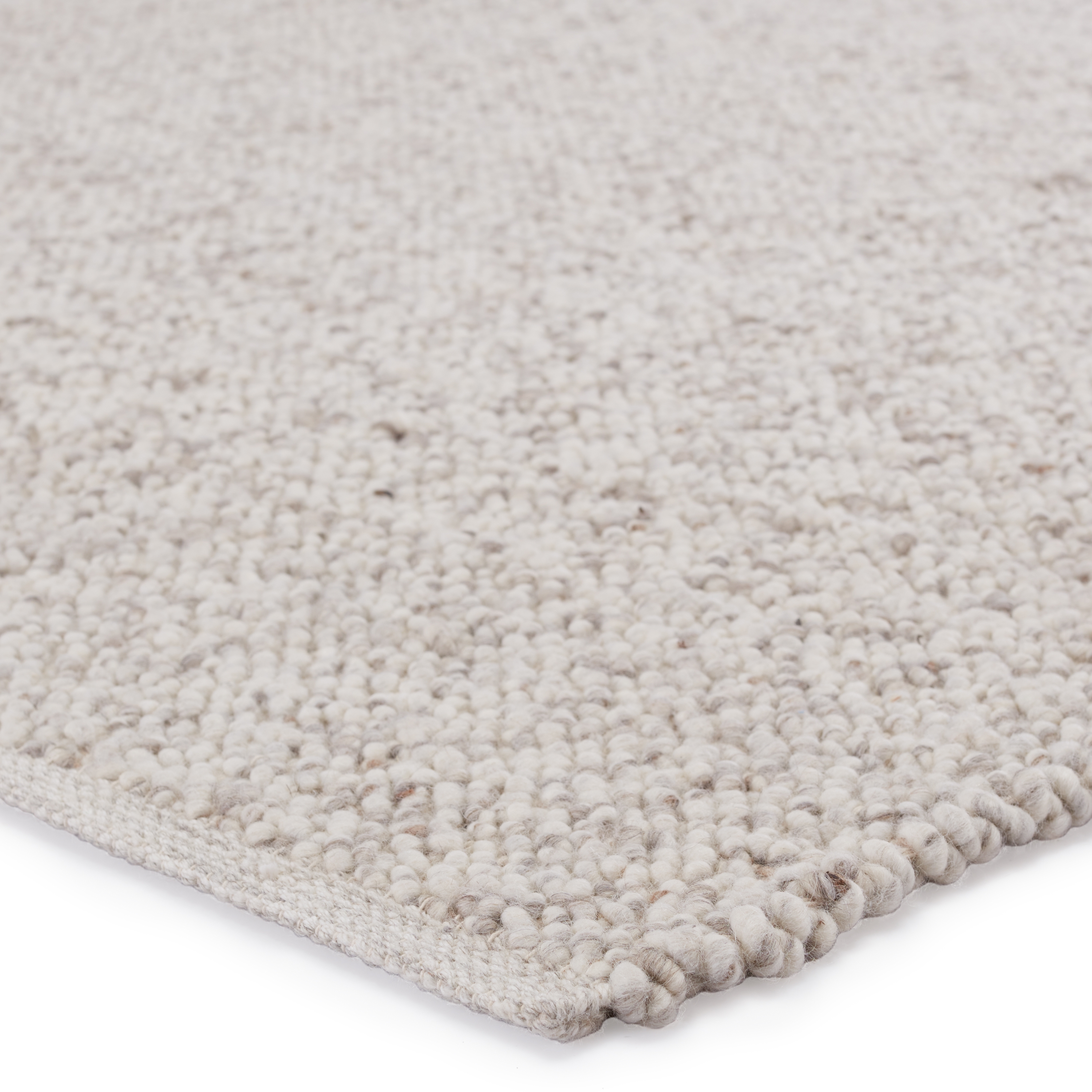 Hadren Handmade Solid White/ Light Gray Area Rug (5'X8') - Image 1