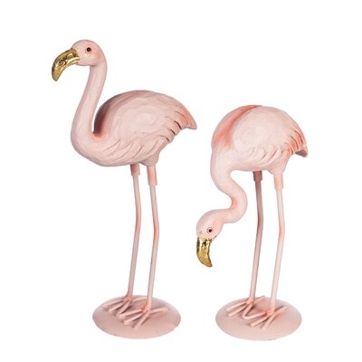2 Piece Polyresin Flamingo Set - Image 0