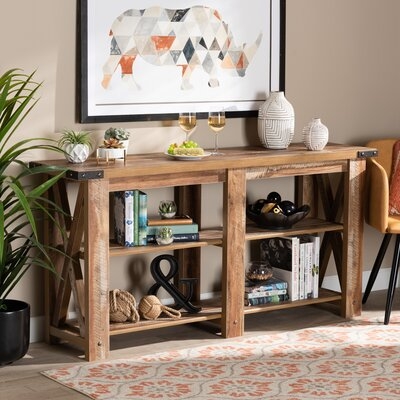 Ahking Modern And Contemporary Rustic Oak Brown Finished Wood Console Table - Image 0