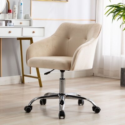 Home Office Chair, Modern Velvet Fabric Chair Adjustable Desk Chair Mid-Back Task Chair Ergonomic Executive Chair - Image 0