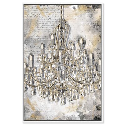 Oliver Gal 'Fashion And Glam Calligraphy Chandelier' Canvas Art - Image 0