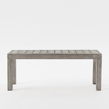 Portside Outdoor Dining Bench, 88.5", Weathered Gray - Image 2