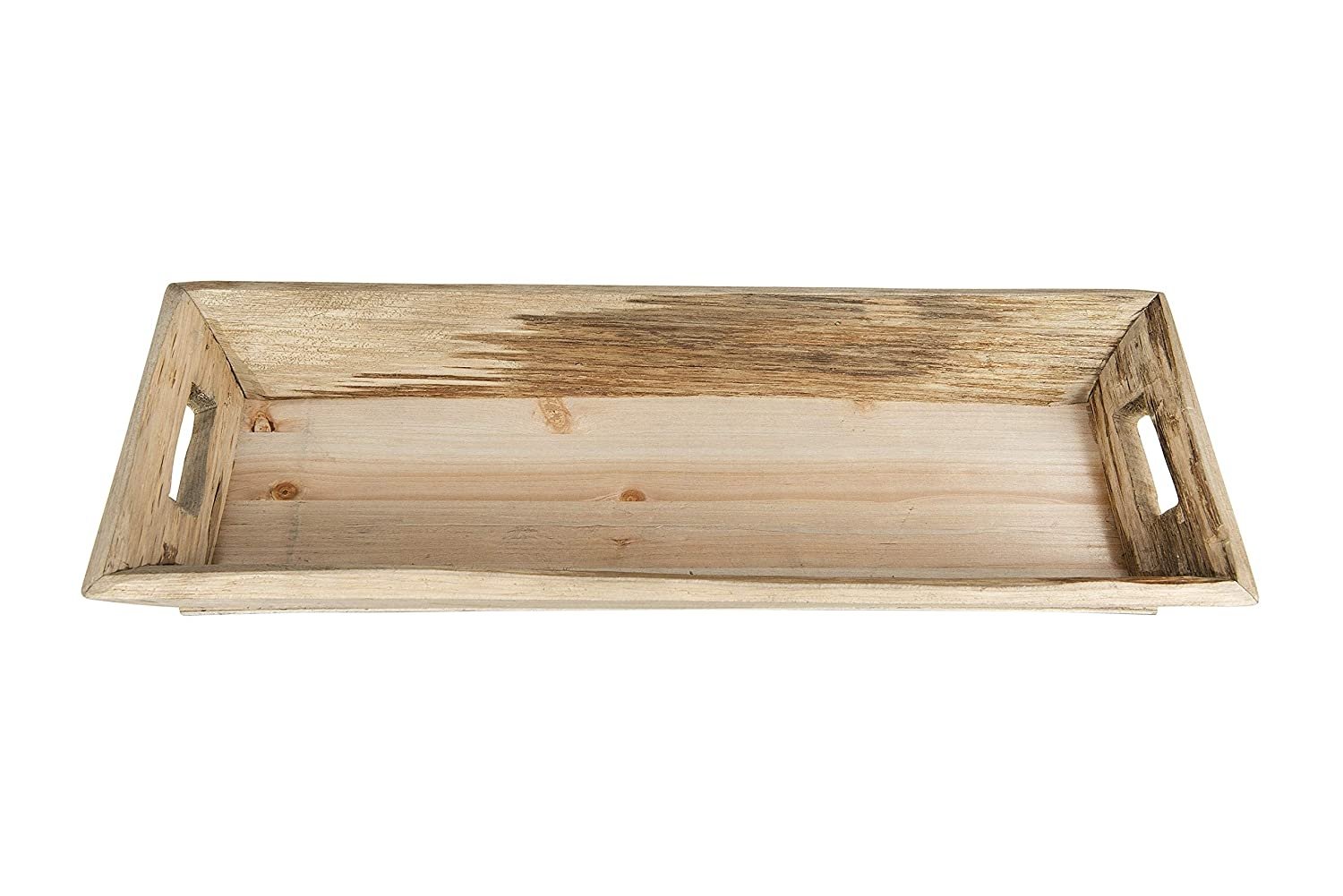 Rectangle Decorative Wood Tray, Brown - Image 1
