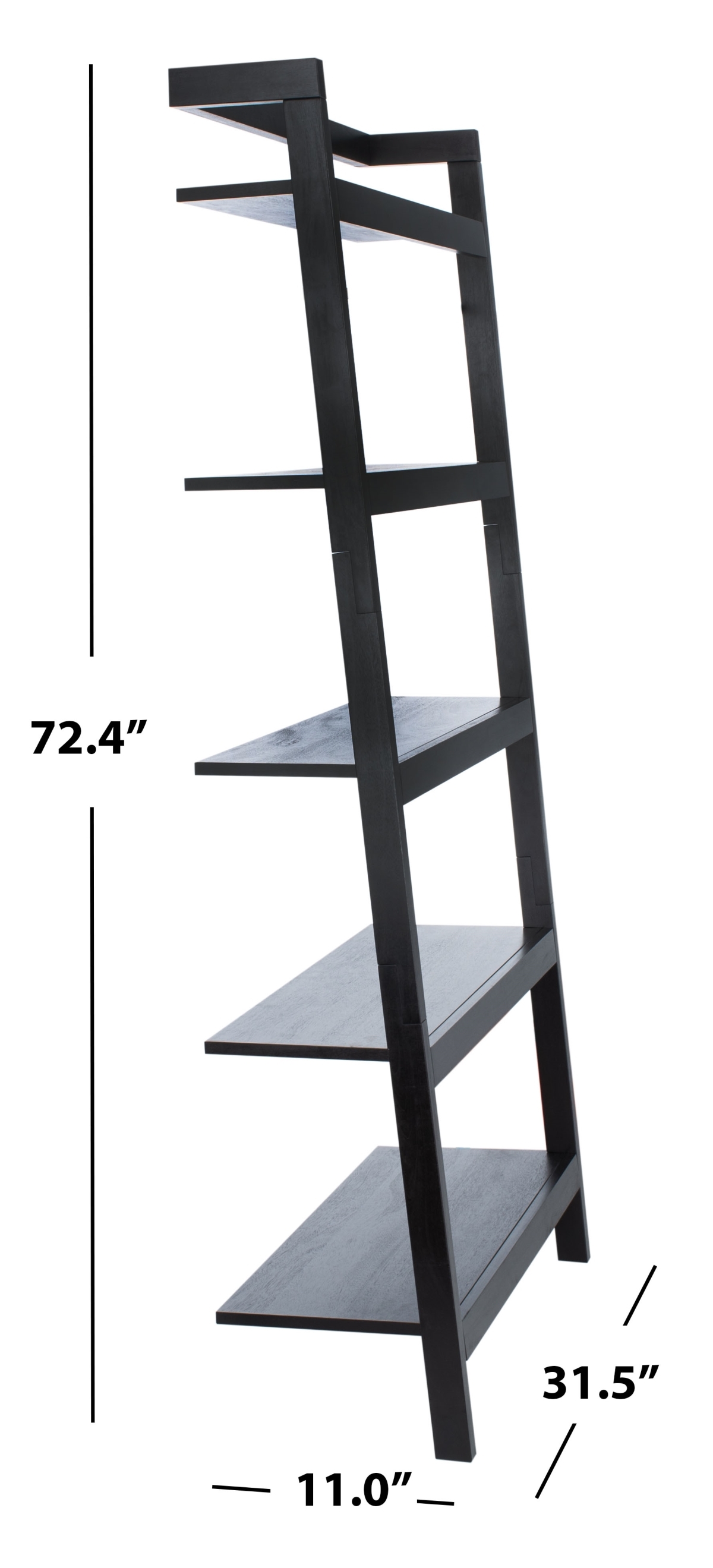 Beauregard 5 Tier Leaning Etagere - Black - Safavieh - Image 9