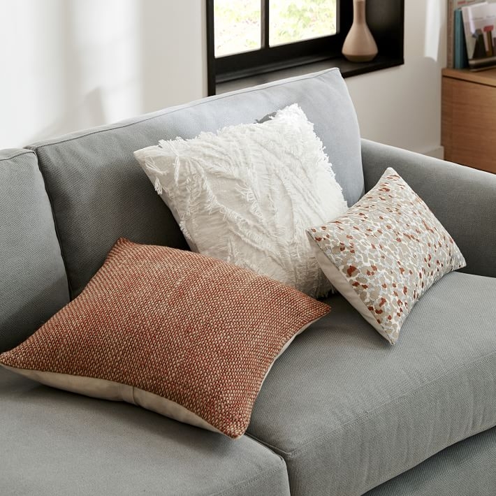 Two Tone Chunky Linen Pillow Cover, Copper, 20"x20" - Image 3
