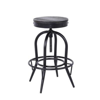 Adjustable Stool With Wood Round Top - Image 0
