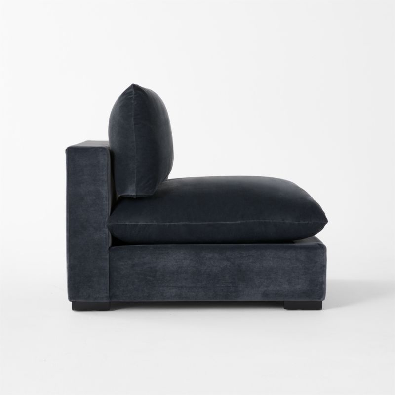 Deseo Charcoal Grey Performance Velvet Standard Depth Armless Chair - Image 3