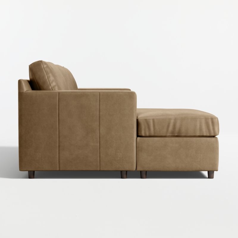 Barrett II 91" Leather Left-Arm Storage Chaise Lounge Queen Sleeper Sectional Sofa - Image 2