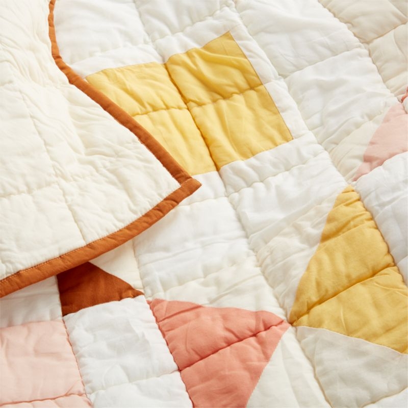 Heritage Pink Organic Cotton Baby Crib Quilt - Image 6