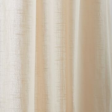 Sheer Crosshatch Curtain, Sand, 48"x108", Set of 2 - Image 1