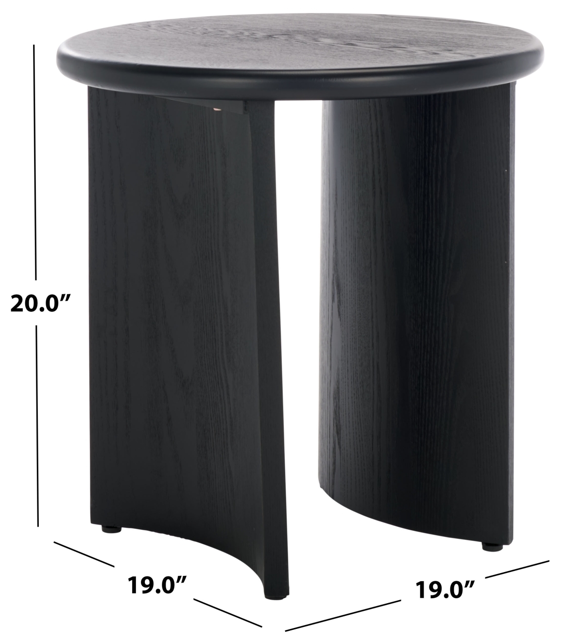 Alanka Round End Table - Black - Safavieh - Image 6