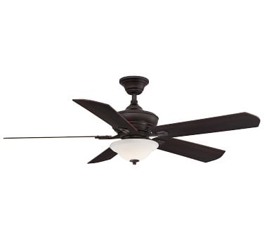 Camhaven Ceiling Fan With Glass Bowl Light Kit, Matte Greige & Weathered Wood - Image 4