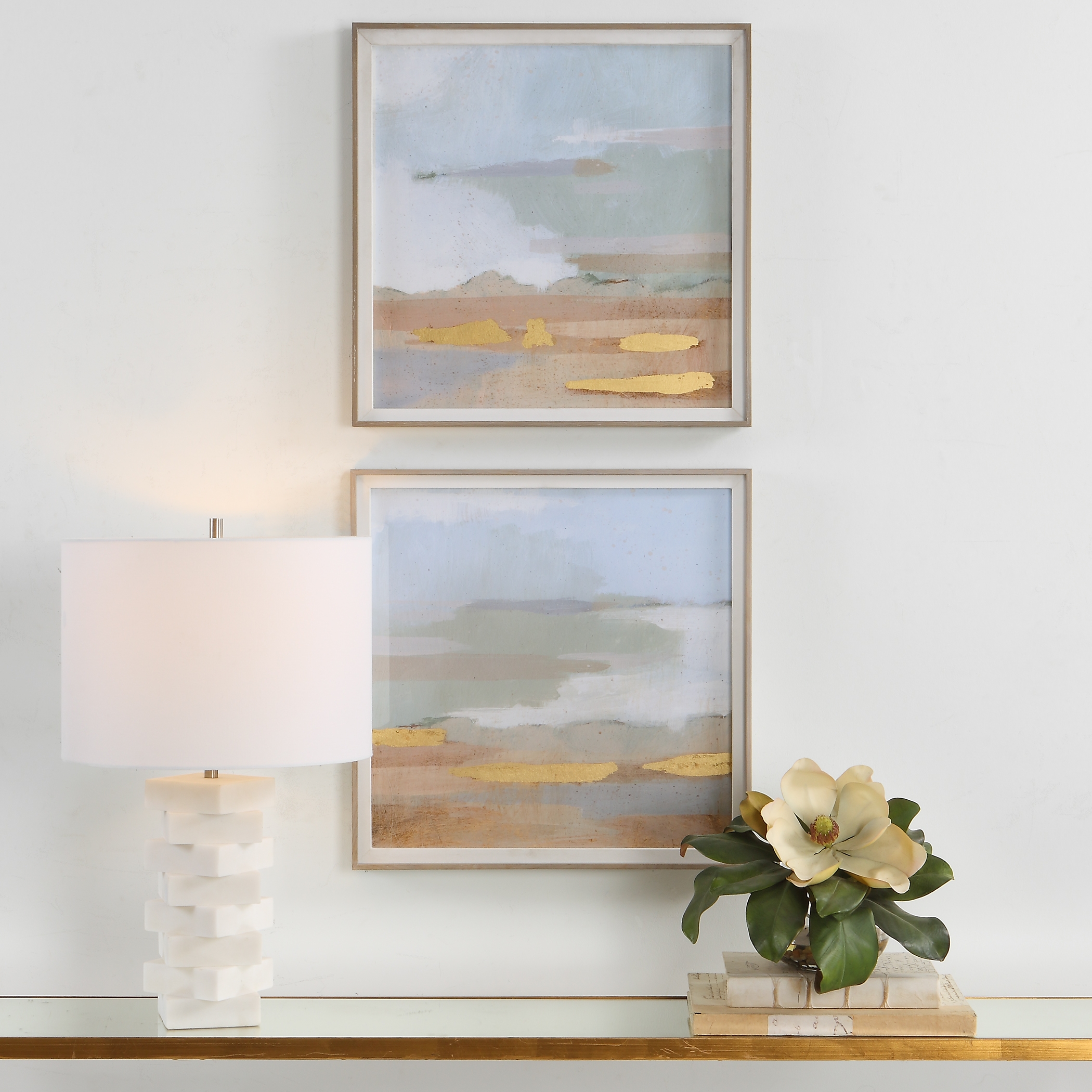 Abstract Coastline Framed Prints Set/2 - Image 1