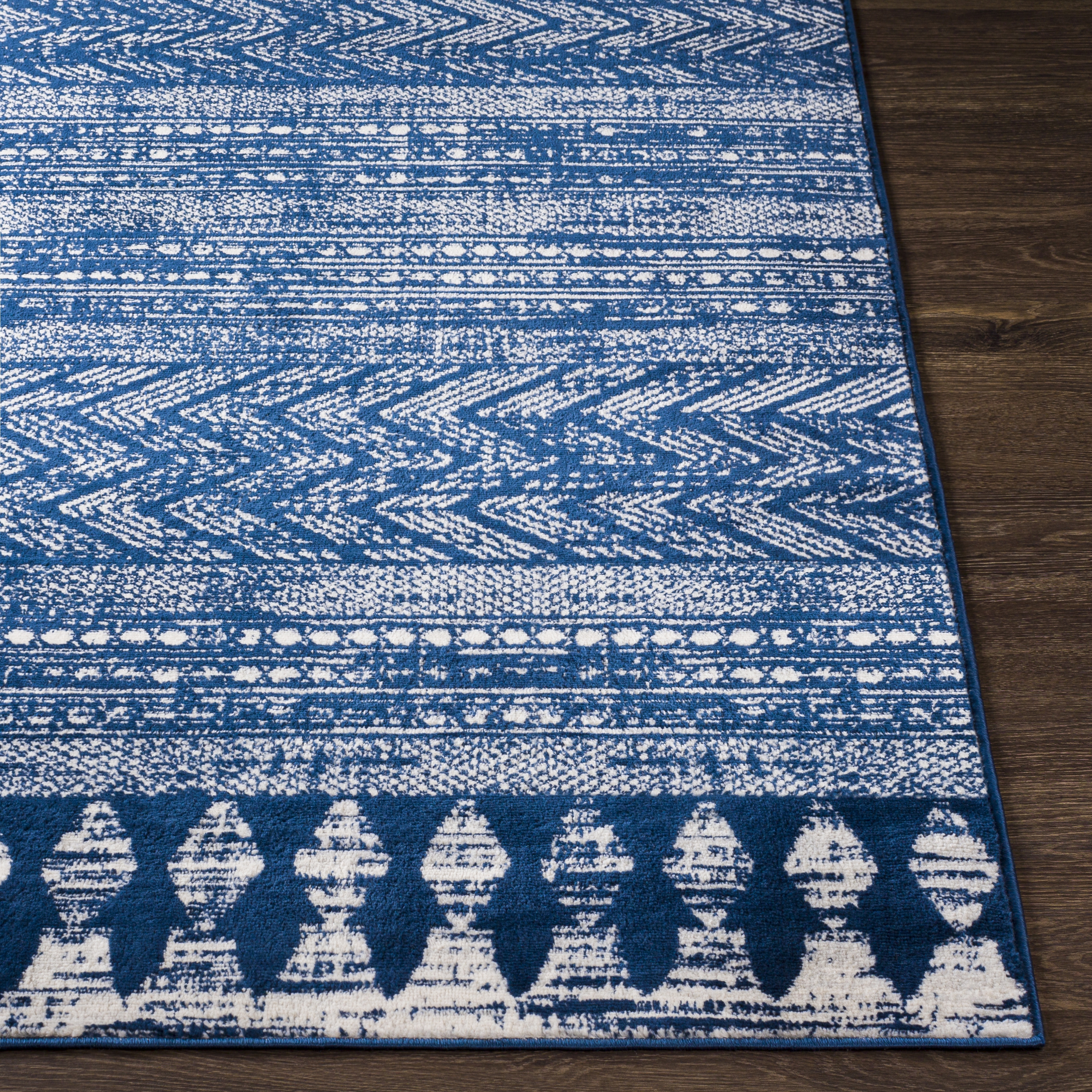 Roma Blue Indoor 8'11" x 12'4" Machine Woven Rug - Image 1