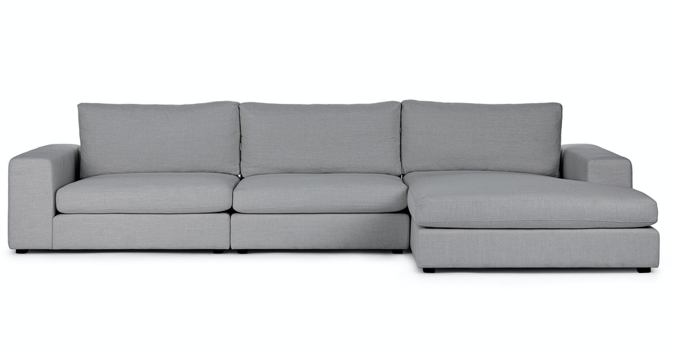 Beta Right Chaise Sectional, Summit Gray - Image 0