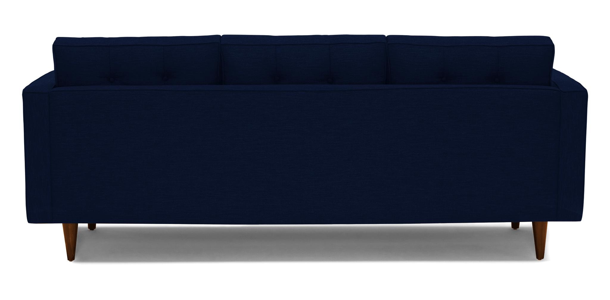 Blue Braxton Mid Century Modern Sofa - Royale Cobalt - Mocha - Image 4