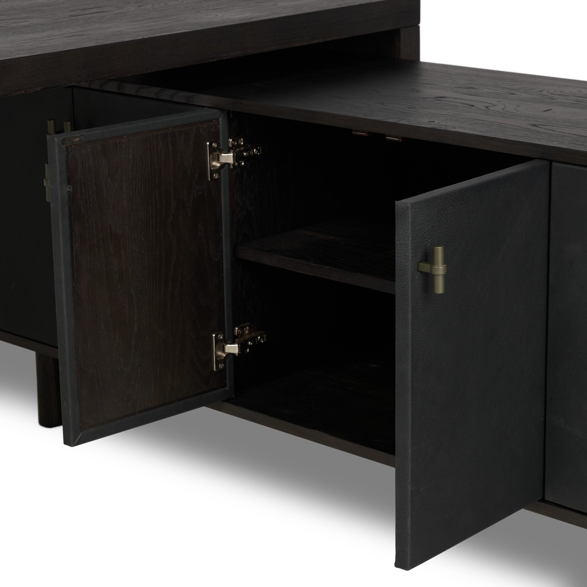 Posada L-Shaped Desk - Worn Black Oak Veneer - Image 6
