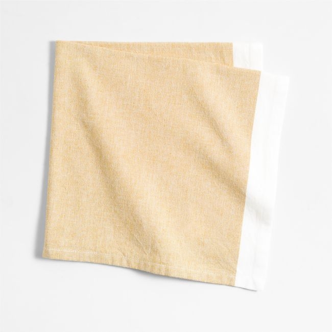 Mercer Saffron Yellow Organic Cotton Dinner Napkin - Image 0