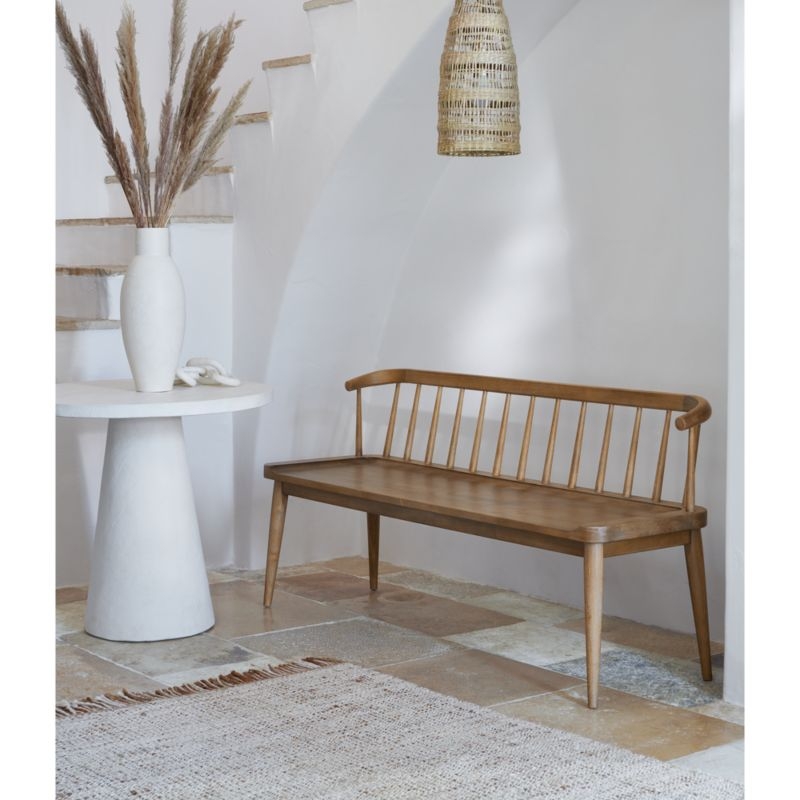 Pali Light Brown Wood Dining Bench - Image 1