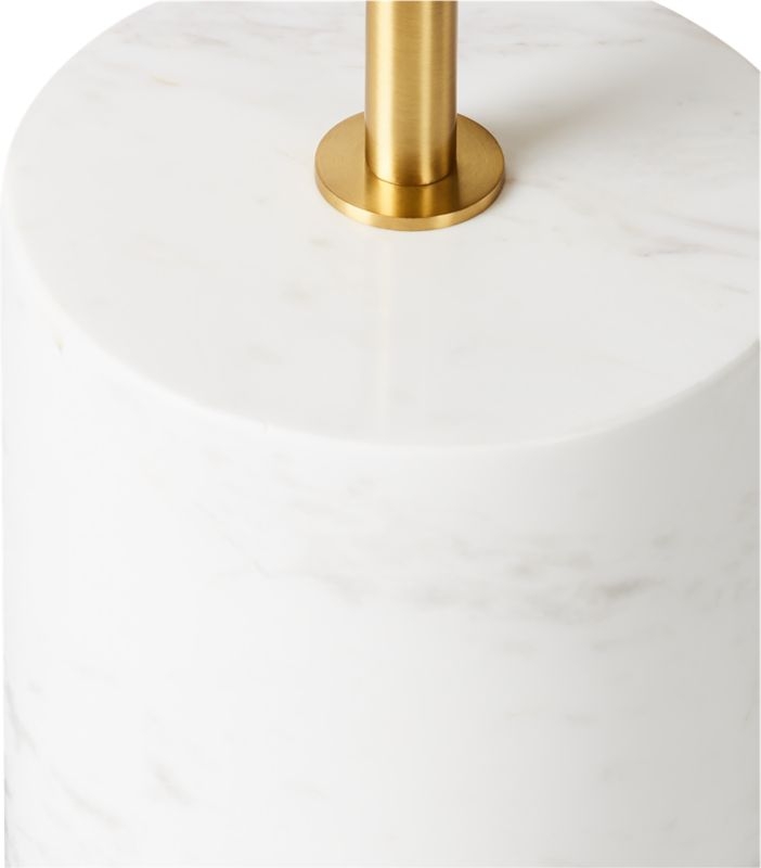 Umbrella Marble Base Brass Cone Floor Lamp - Image 6