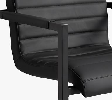 Sabina Leather Desk Chair, Black - Image 4