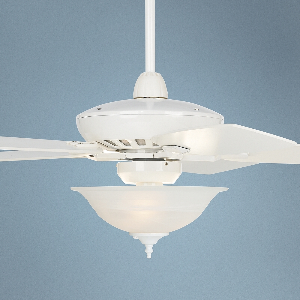 52" Casa Journey White Alabaster Glass LED Ceiling Fan with Remote - Image 0