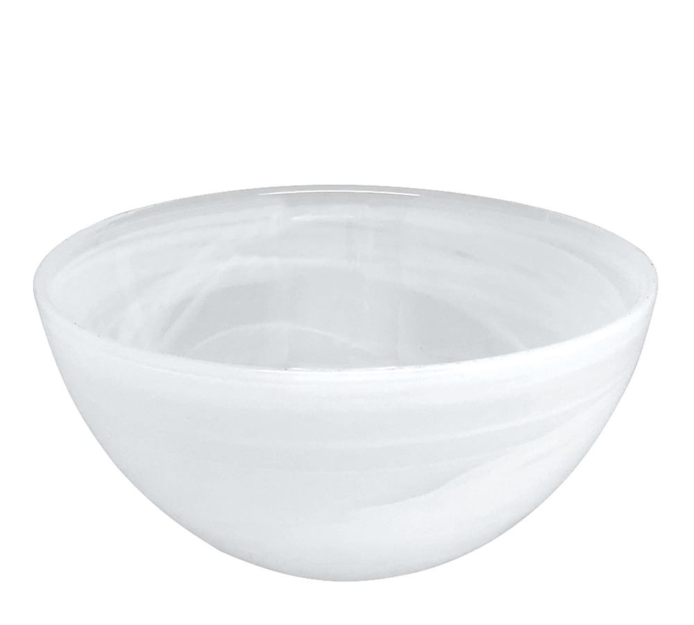 Alabaster Glass Cereal Bowls, Set of 4 - White - Image 0
