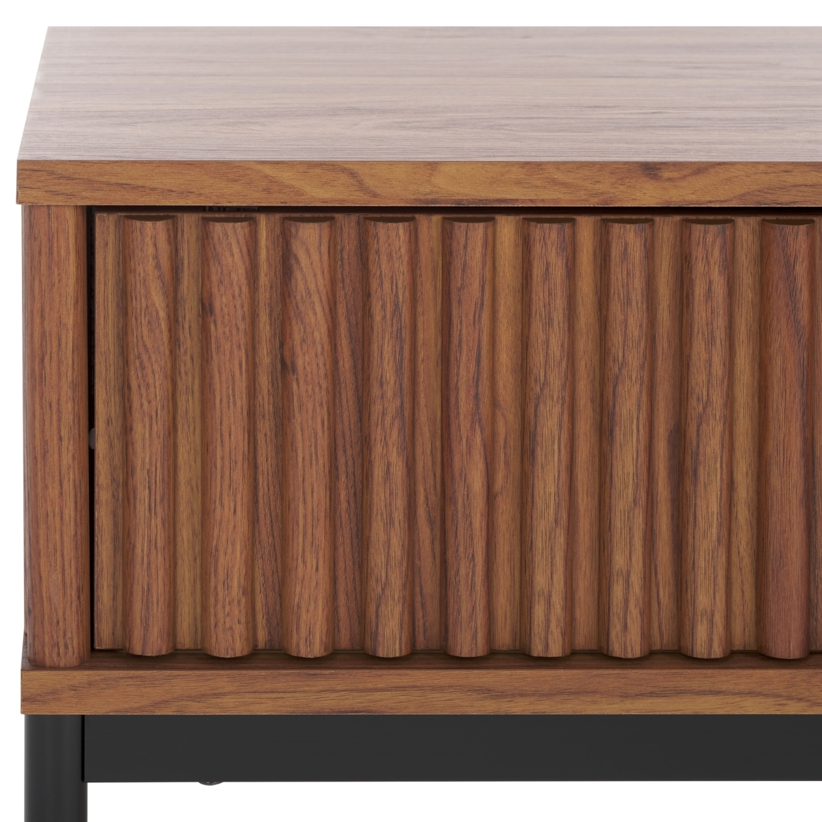 Lylia 2 Door Coffee Table - Walnut / Black - Safavieh - Image 2