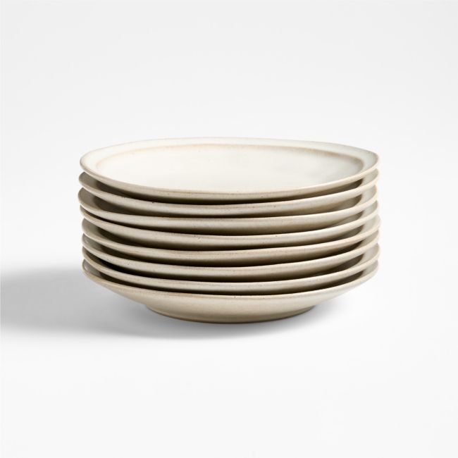 Prairie Natural Recycled Stoneware Salad Plates, Set of 8 - Image 0