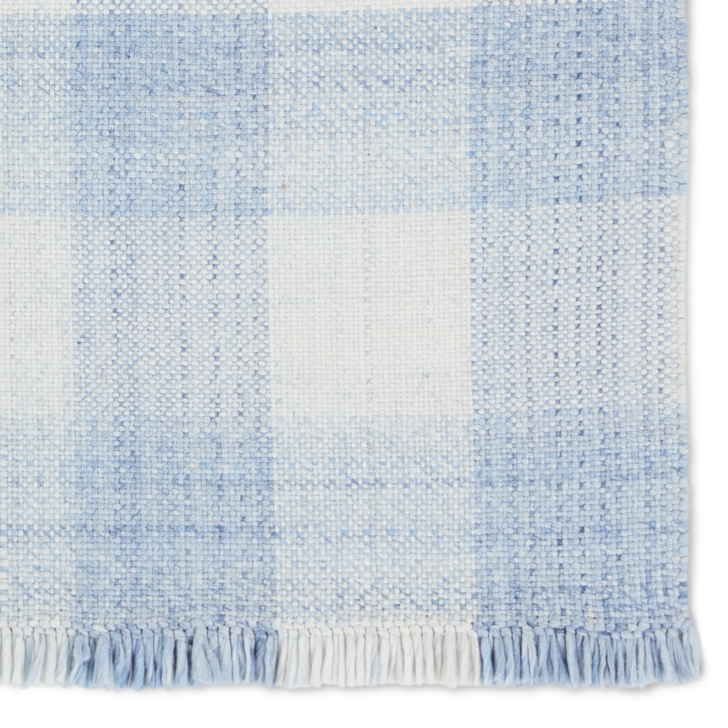 Truce Handmade Indoor/Outdoor Striped Light Blue/ Ivory Area Rug (2'X3') - Image 3