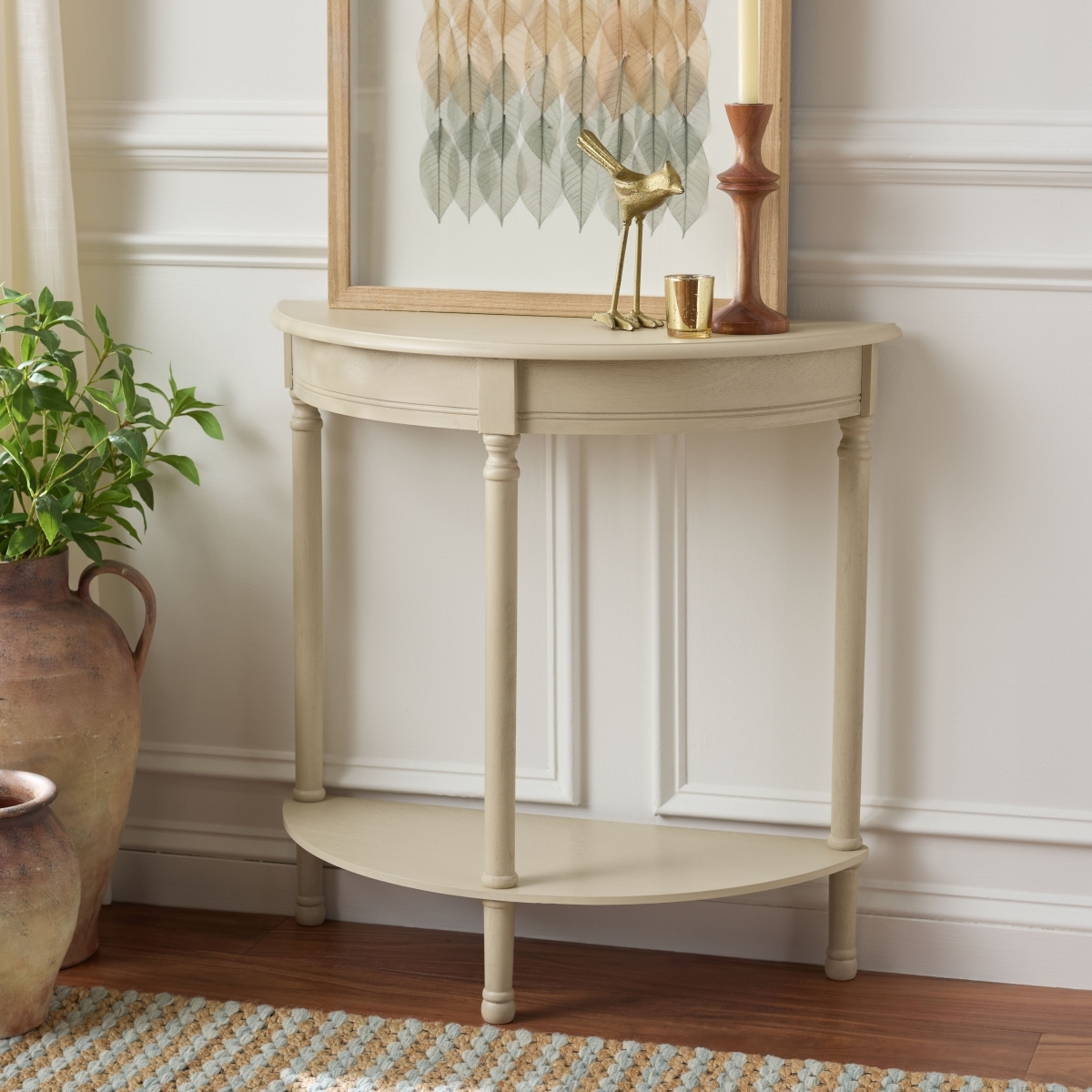 Tinsley 1/2 Round Console Table - Sand - Image 1