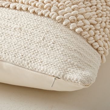 Soft Corded Banded Pillow Cover, 20"x20", Natural Canvas - Image 3