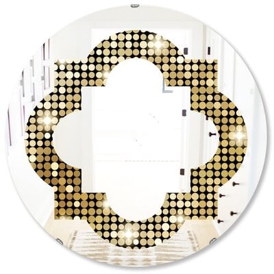 Quatrefoil Abstract Mosaic Glam Frameless Wall Mirror - Image 0