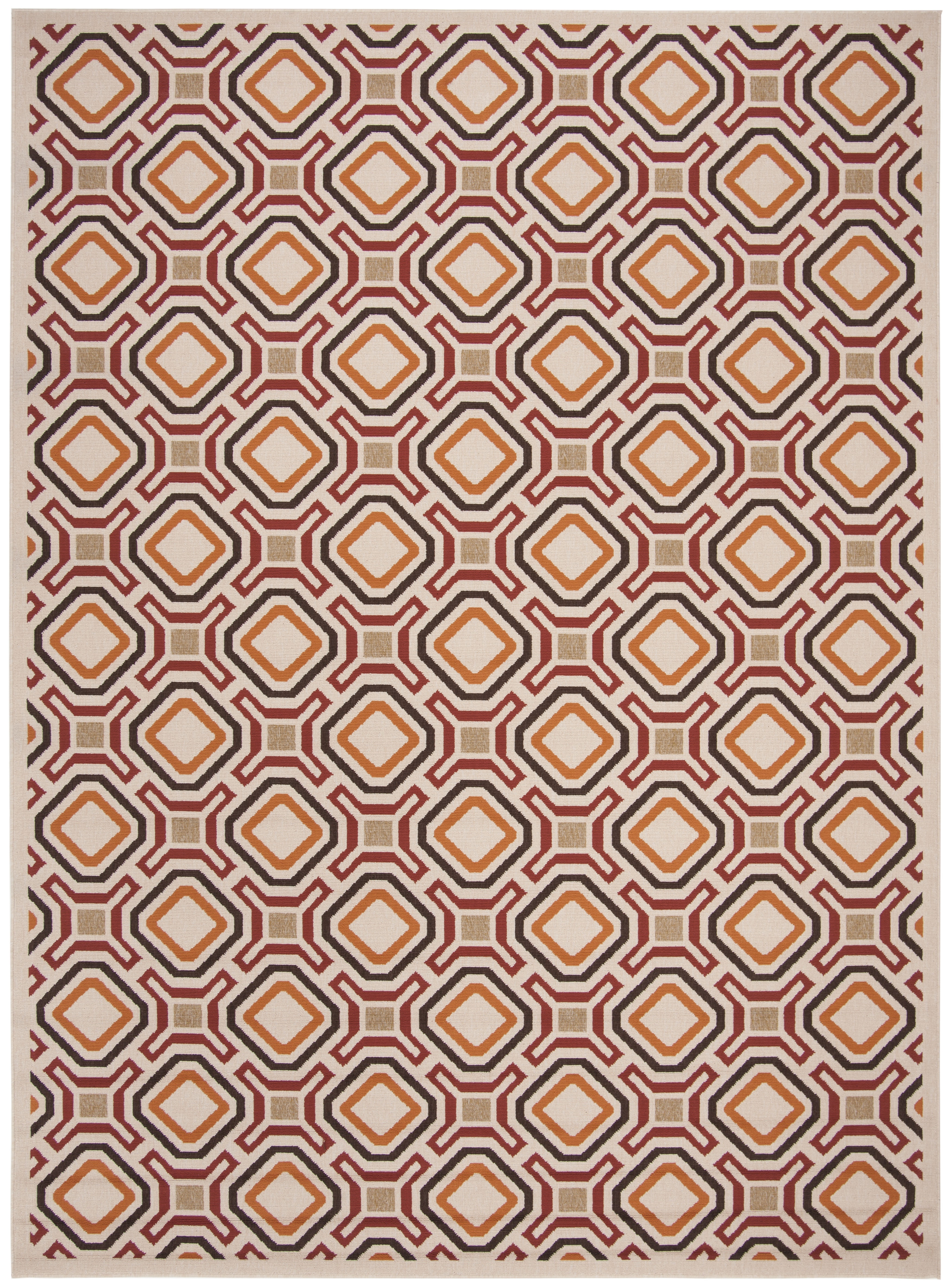 Arlo Home Indoor/Outdoor Woven Area Rug, VER089-0313, Cream/Red,  8' X 11' 2" - Image 0